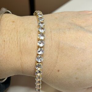 VTG Elegant Gold and Silver Tennis Bracelet 8 inches